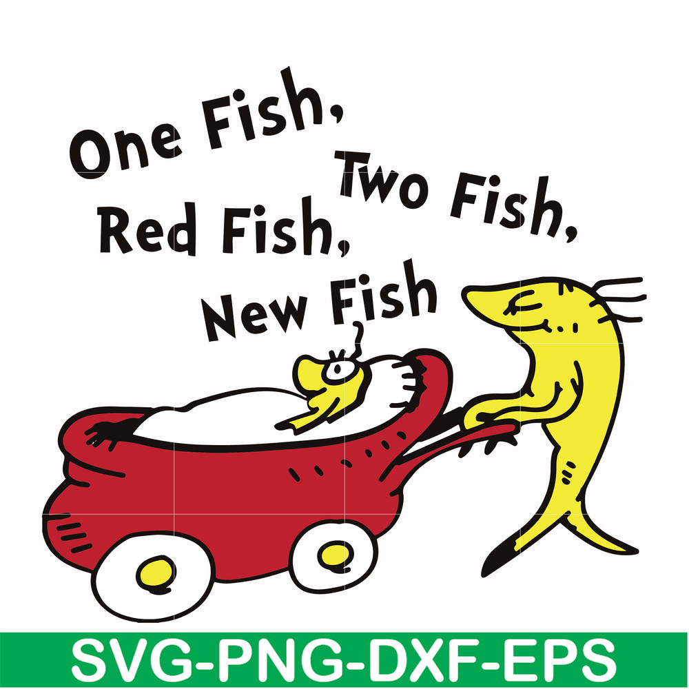 DR00037-One fish two fish red fish new fish svg, png, dxf, eps file DR00037.jpg