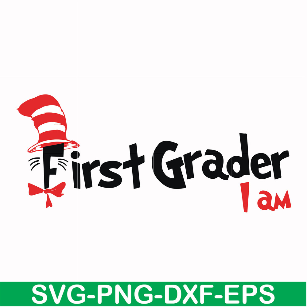 DR00068-First grader I am svg, png, dxf, eps file DR00068.jpg