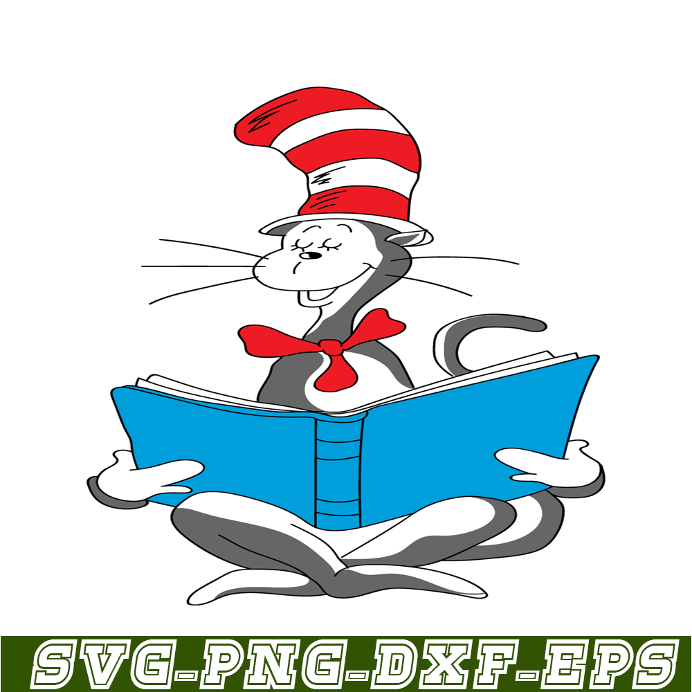 DS205122361-The Reading Cat SVG, Dr Seuss SVG, Cat In The Hat SVG DS205122361.png