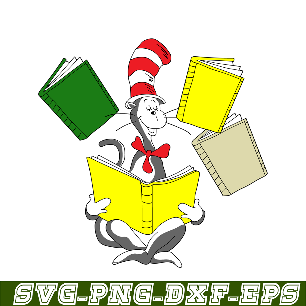 DS205122362-The Cat Reading Books SVG, Dr Seuss SVG, Cat In The Hat SVG DS205122362.png