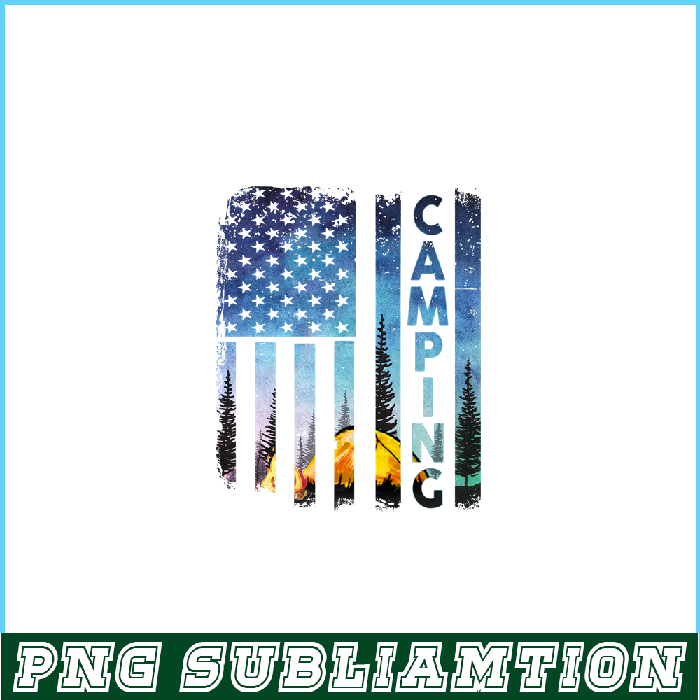 CAMP07112384-Us Flag PNG Camping PNG Design An American Flag With A Camping Scene PNG.png
