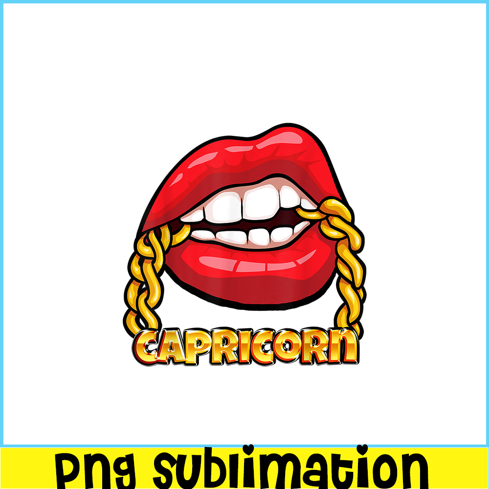 CPB28102362-Juicy Lips Gold Chain Capricorn PNG Zodiac Sign PNG Capricorn PNG.png