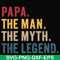 FTD129-Papa the man, the myth, the legend svg, png, dxf, eps, digital file FTD129.jpg