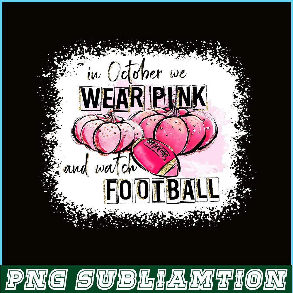 HL14102315-In October We Wear Pink Bleached Print Short Sleeve T-shirt PNG.png