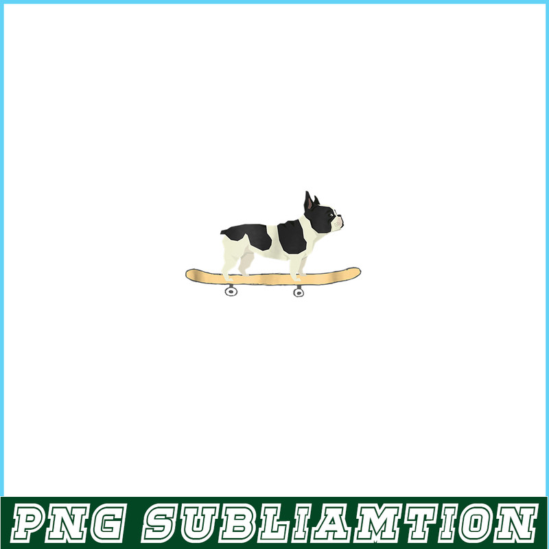 HL161023153-Funny Skateboarding Bulldog Puppy PNG, Frenchie Bulldog PNG, French Dog Artwork PNG.png