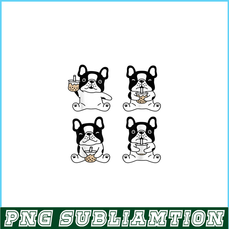 HL161023169-Kawaii French Bulldog Bubble Tea PNG, Frenchie Bulldog PNG, French Dog Artwork PNG.png