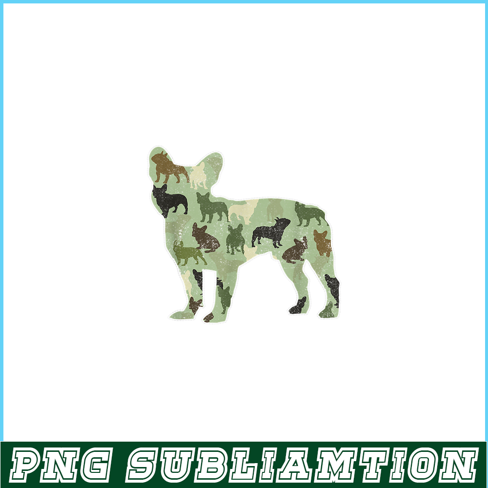 HL16102337-French Bulldog Camo PNG, Dog Camouflage PNG, Bulldog Mascot PNG.png