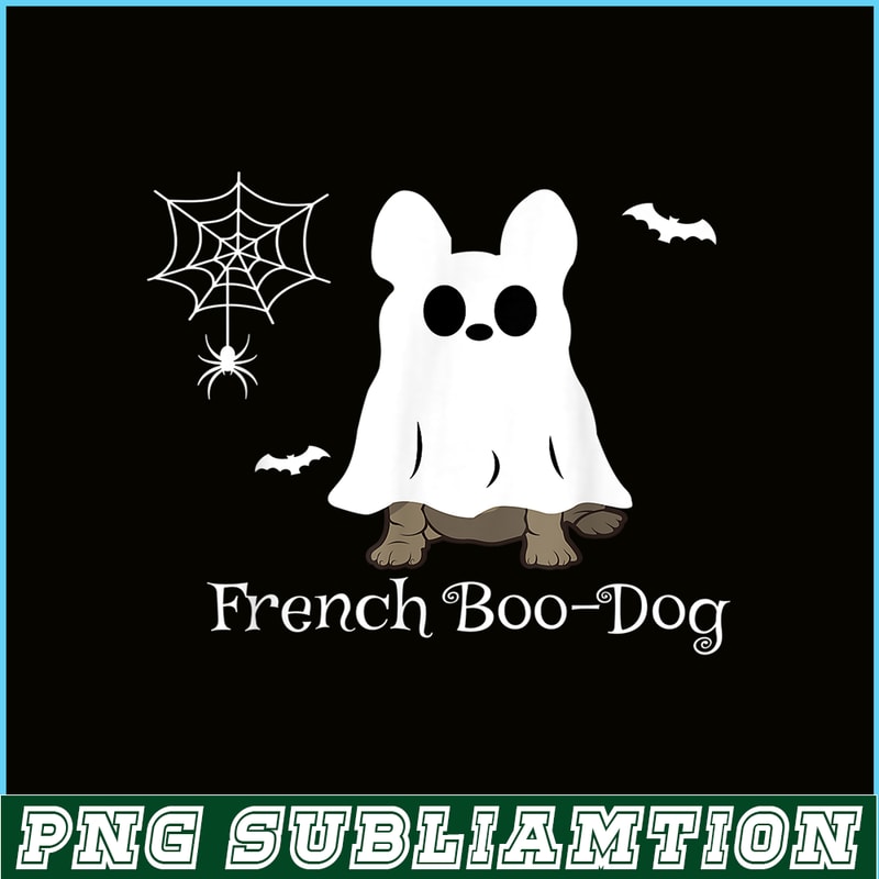 HL16102362-French Boo-Dog Dog PNG, French Bulldog Halloween PNG, Bulldog Mascot PNG.png