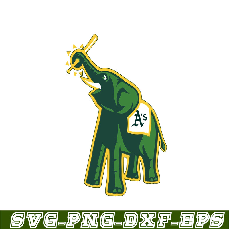 MLB204122345-Oakland Athletics The Green Elephant SVG, Major League Baseball SVG, Baseball SVG MLB204122345.png