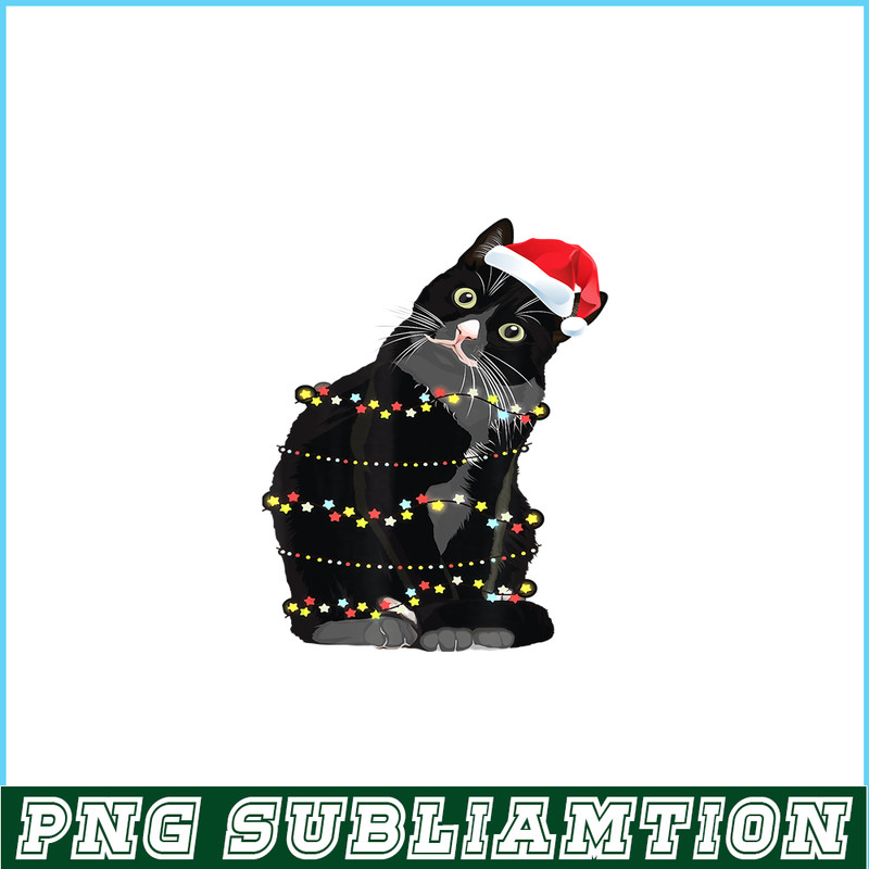 PNG141023101-Black Cat Christmas Sweater Xmas Light Santa Paws T-Shirt Png.png