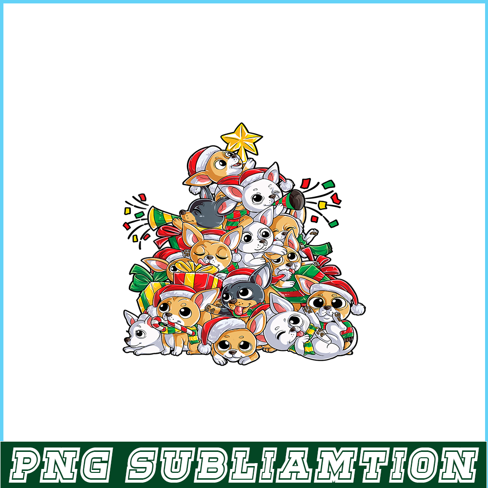 PNG141023128-Chihuahua Christmas Tree Dog Xmas Gift Santa Boys Kids Girls T-Shirt Png.png