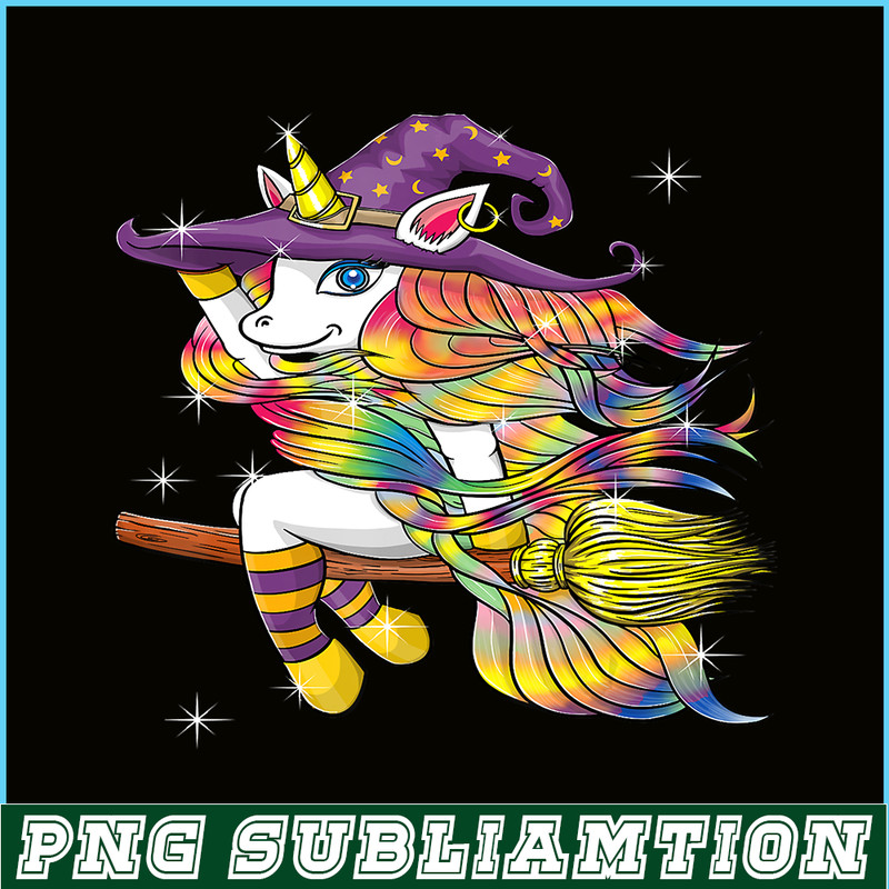 PNG14102359-Funny Halloween Outfit Gift - Flying Unicorn Witch T-Shirt Png.png