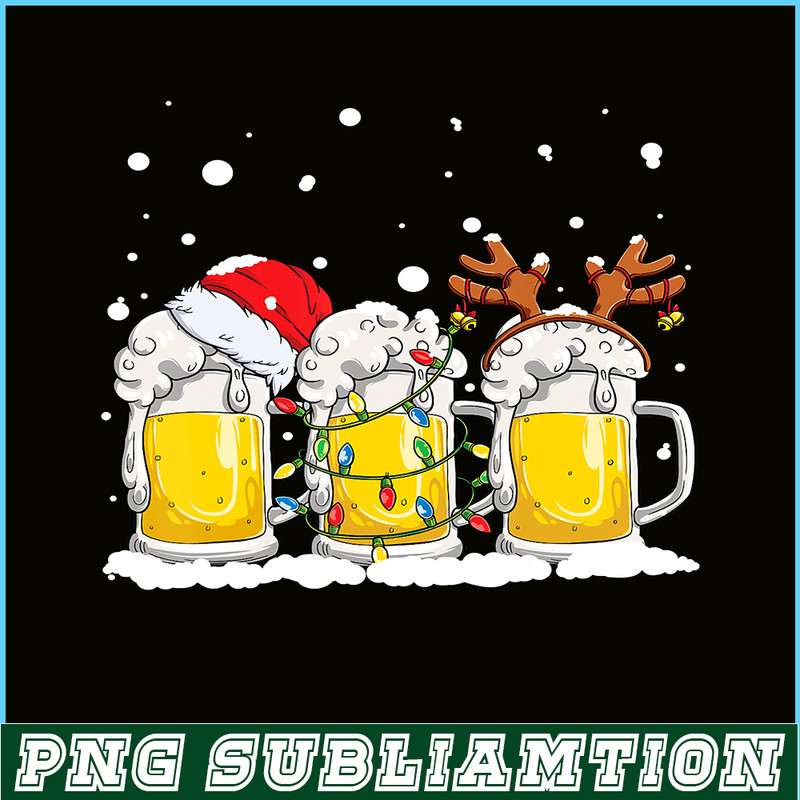 PNG14102392-Beer Christmas Mug Santa Reinbeer Xmas lights Gift Men Women T-Shirt Png.png
