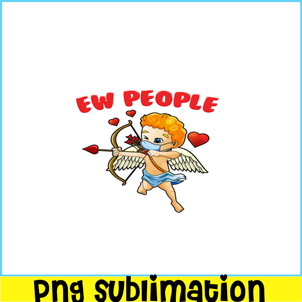 VLT19102337-Ew People Cupid Wearing Mask PNG, Hearts Valentine PNG, Valentine Holidays PNG.png