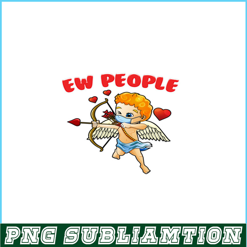 VLT19102337-Ew People Cupid Wearing Mask PNG, Hearts Valentine PNG, Valentine Holidays PNG.png