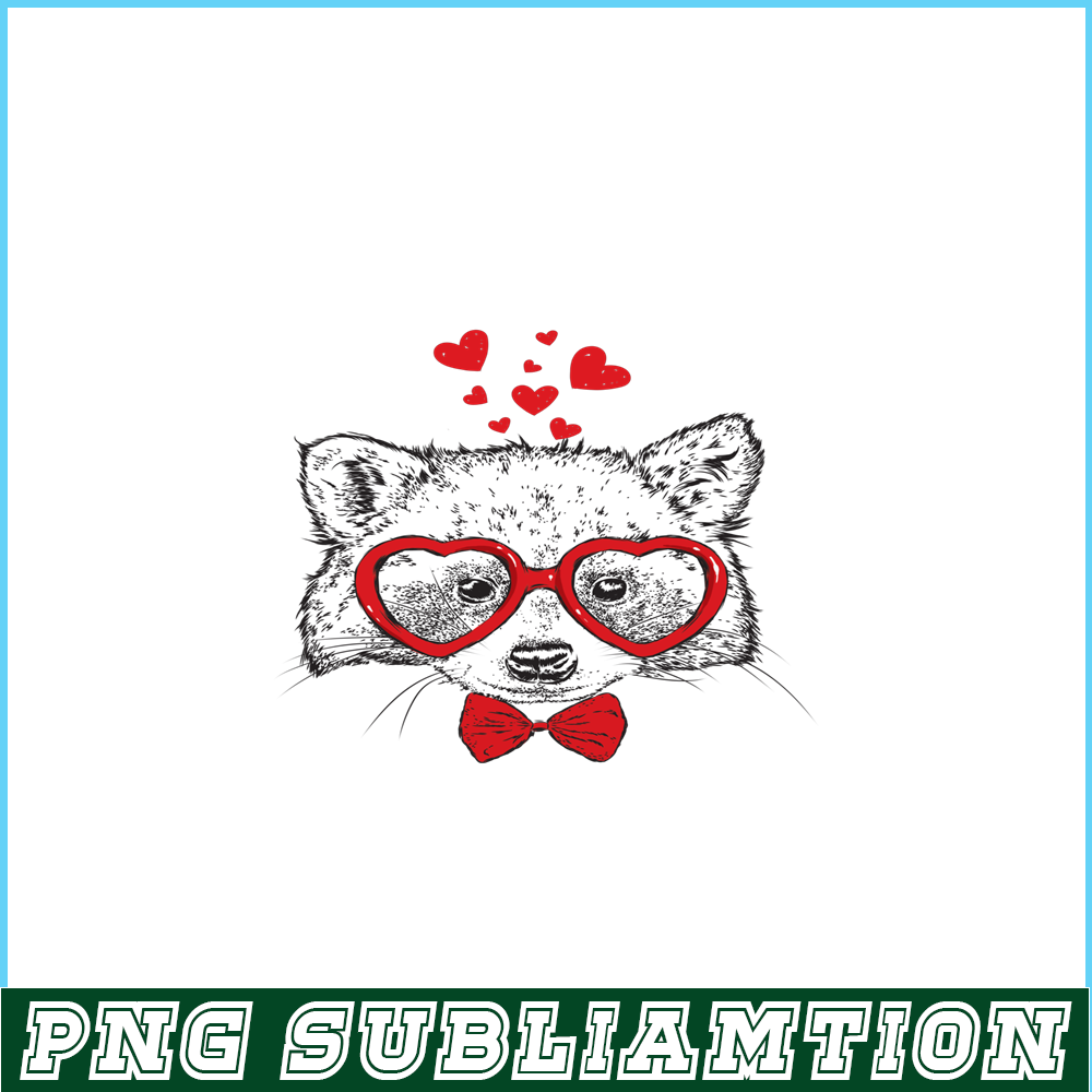 VLT21102348-Racoon Sunglasses PNG, Funny Valentine PNG, Valentine Holidays PNG.png