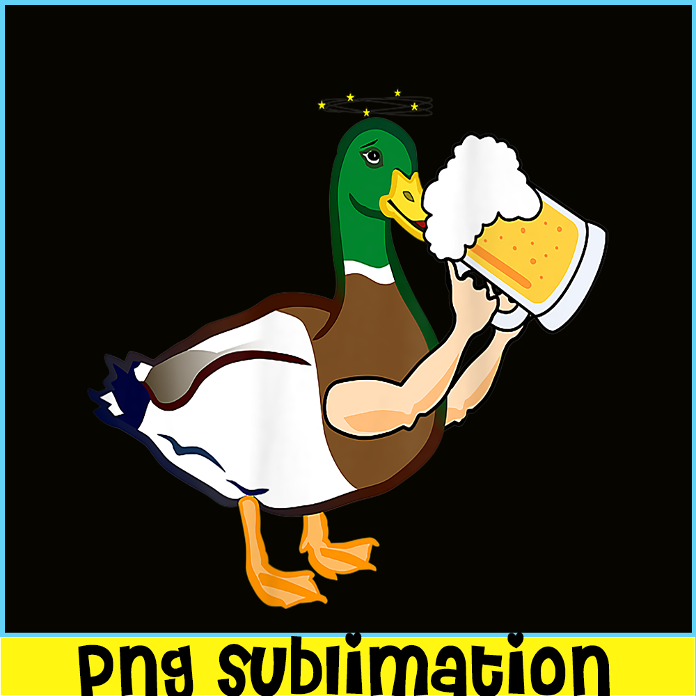 BEER28102321-Drunken Duck With Beer PNG Beer Lover PNG Beer Party PNG.png