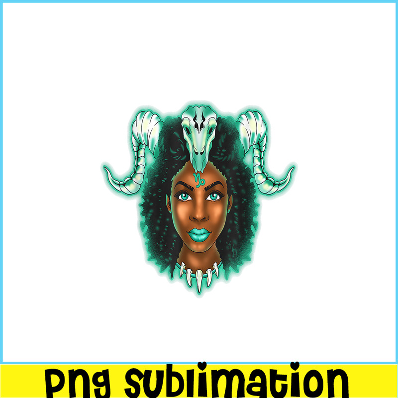 CPB28102347-Capricorn Zodiac PNG Black Girl PNG Magic Astrology Melanin PNG.png