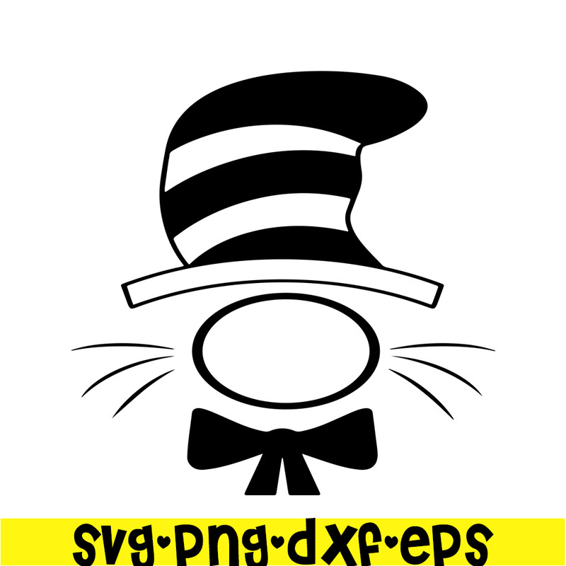 DS105122302-Cat in the black white hat Monogram SVG, Dr Seuss SVG, Cat in the Hat SVG DS105122302.png
