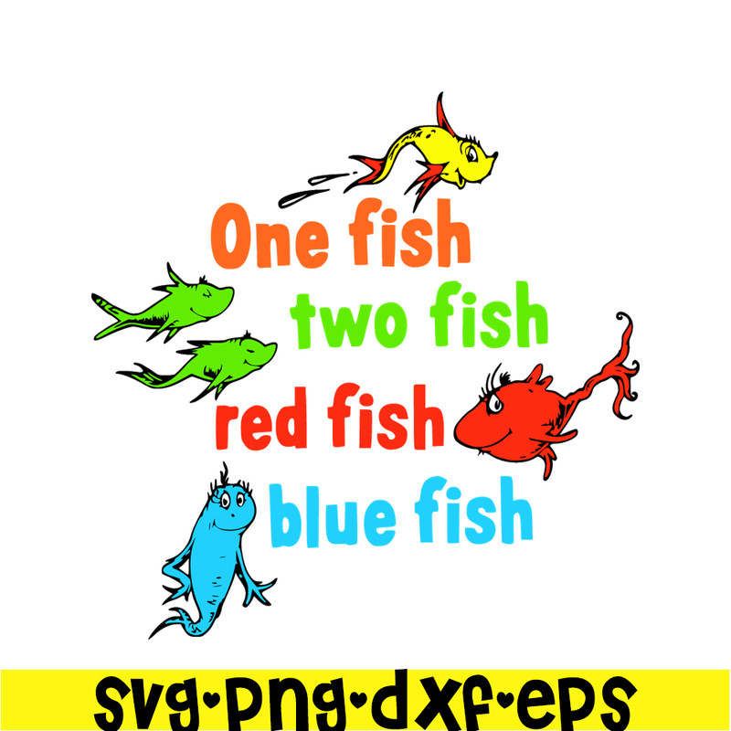 DS105122349-One fish two fish red fish blue fish SVG, Dr Seuss SVG, Cat In The Hat SVG DS105122349.png