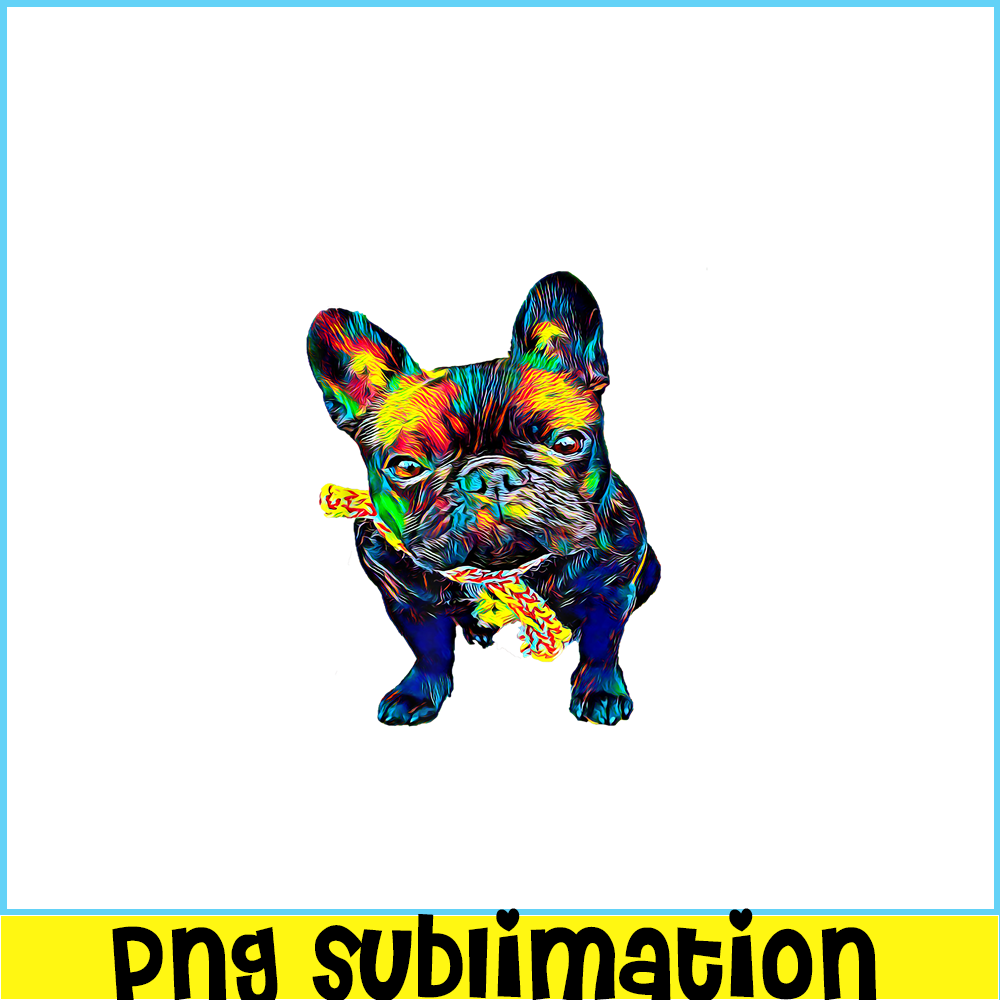 HL161023102-Colorful Bulldog Mascot PNG, Frenchie Dog Lover PNG, French Dog Artwork PNG.png
