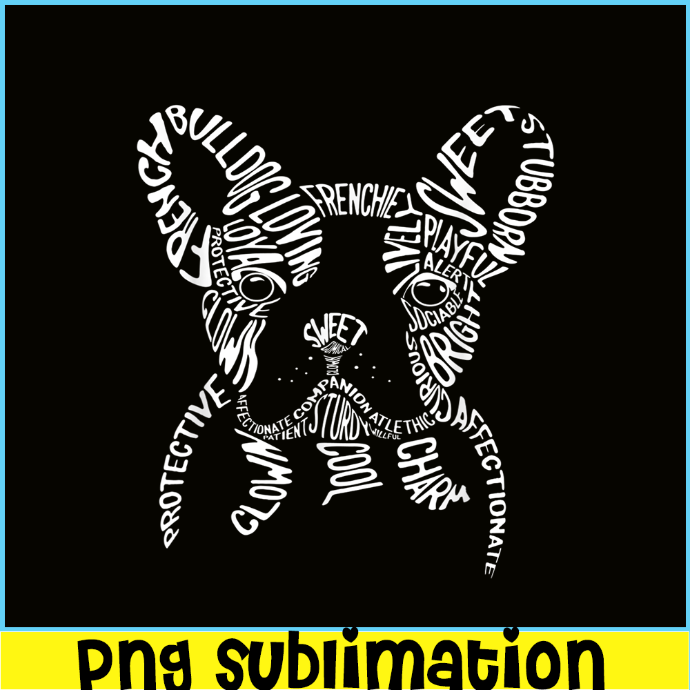 HL161023103-French Bulldog Typography Word Art PNG, Frenchie Dog Lover PNG, French Dog Artwork PNG.png