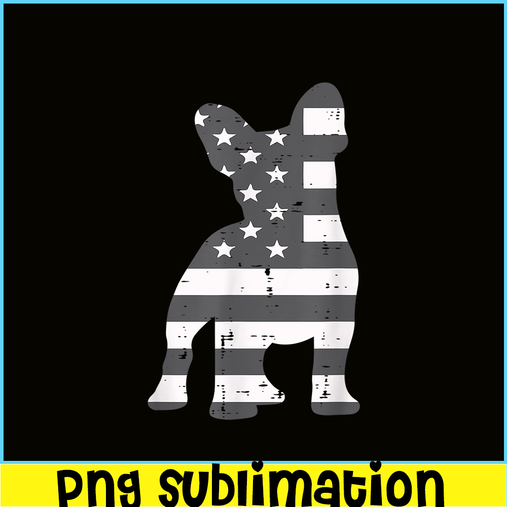 HL161023154-Gray US Flag French Bulldog PNG, Frenchie Bulldog PNG, French Dog Artwork PNG.png