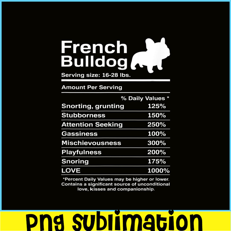 HL16102350-French Bulldog Facts Nutrition PNG, Frenchie Dog Lover PNG,Bulldog Mascot PNG.png
