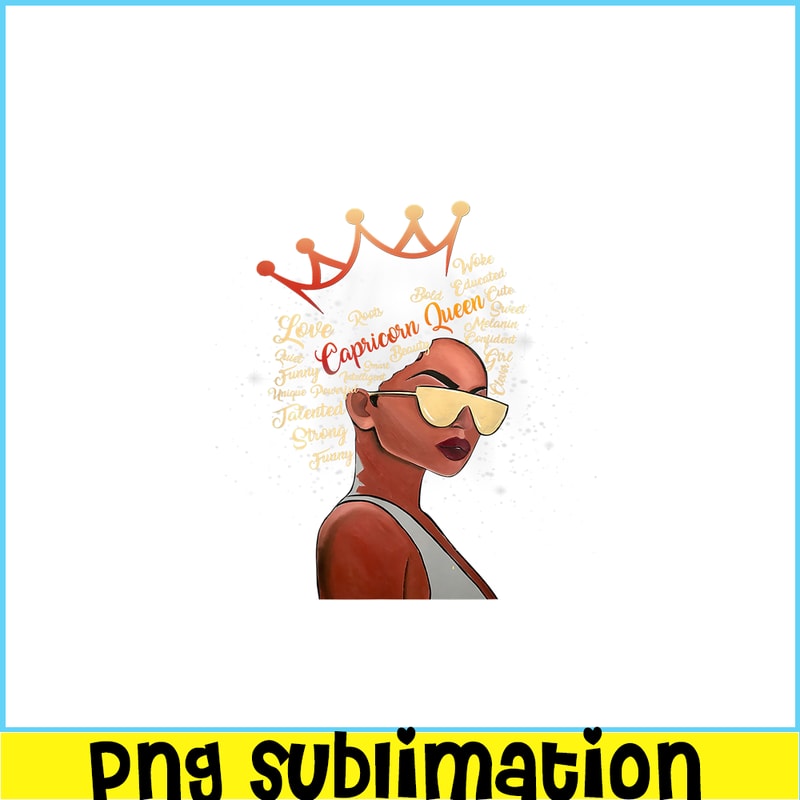 CPB28102329-Capricorn Queen PNG Strong Smart Afro Melanin PNG Black Women PNG.png