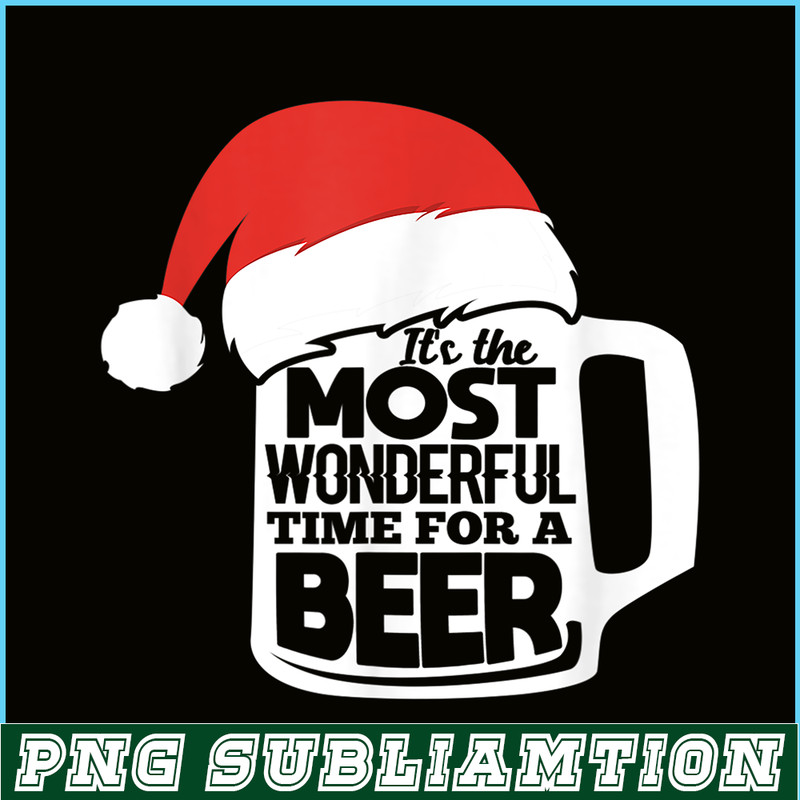 BEER28102349-Wonderful Time For A Beer PNG Christmas Beer PNG Drunk Christmas PNg.png