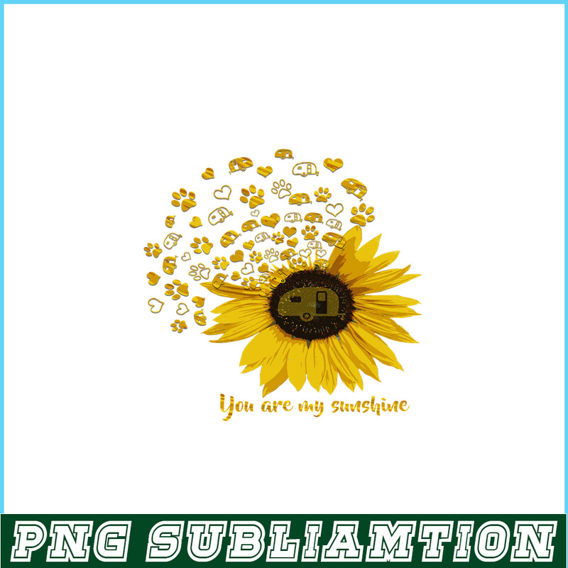CAMP07112354-Sunflower PNG You Are My Sunshine PNG Camper VaN In Sunflower PNG.png