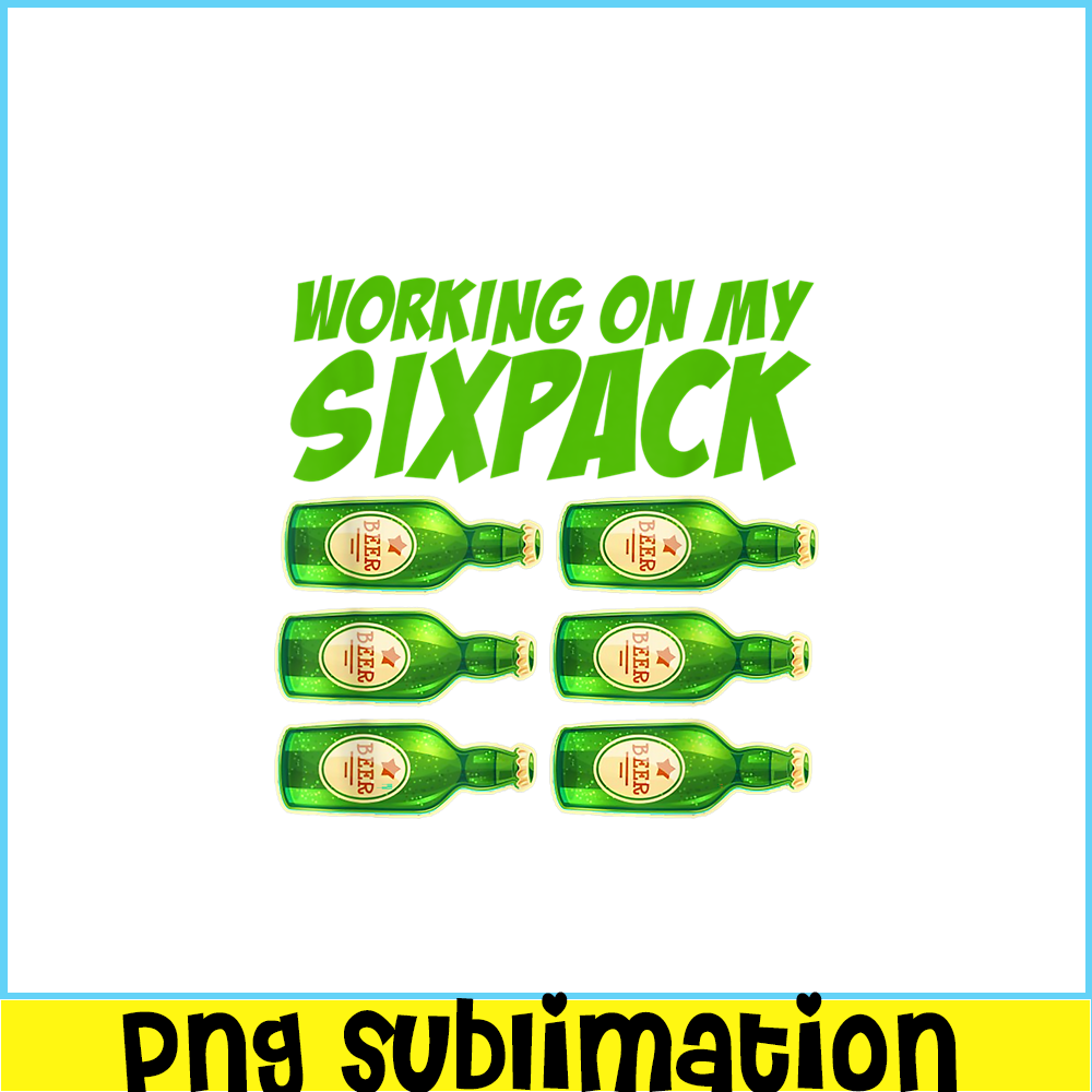 BEER28102379-Working On My Six Pack PNG Funny Beer Gym Gift PNG Beer And Gym PNG.png