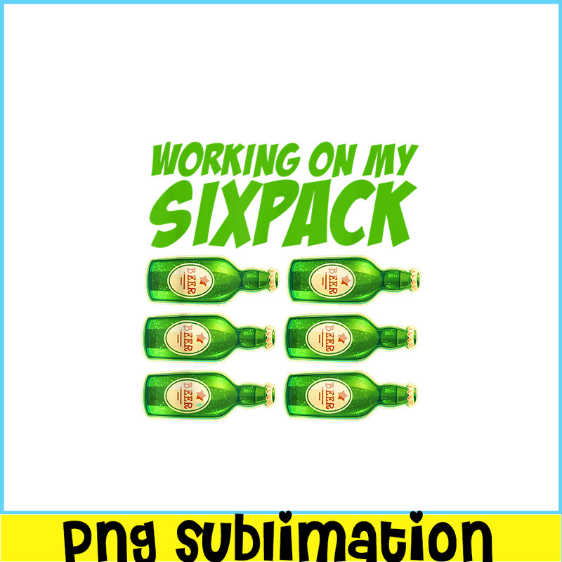 BEER28102379-Working On My Six Pack PNG Funny Beer Gym Gift PNG Beer And Gym PNG.png