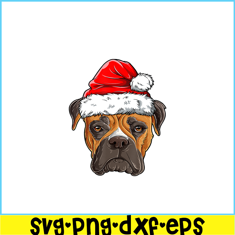 PNG141023107-Boxer Christmas Dog Santa Hat Xmas Boys Kids Girls Gifts T-Shirt Png.png