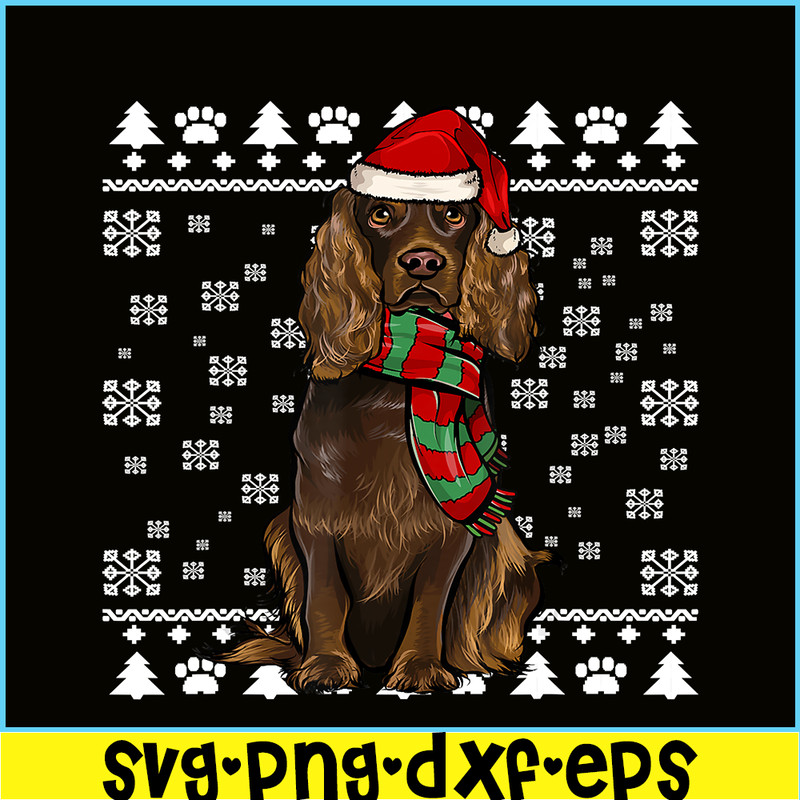 PNG141023109-Boykin Spaniel Dog Santa Hat Xmas Ugly Christmas T-Shirt Png.png