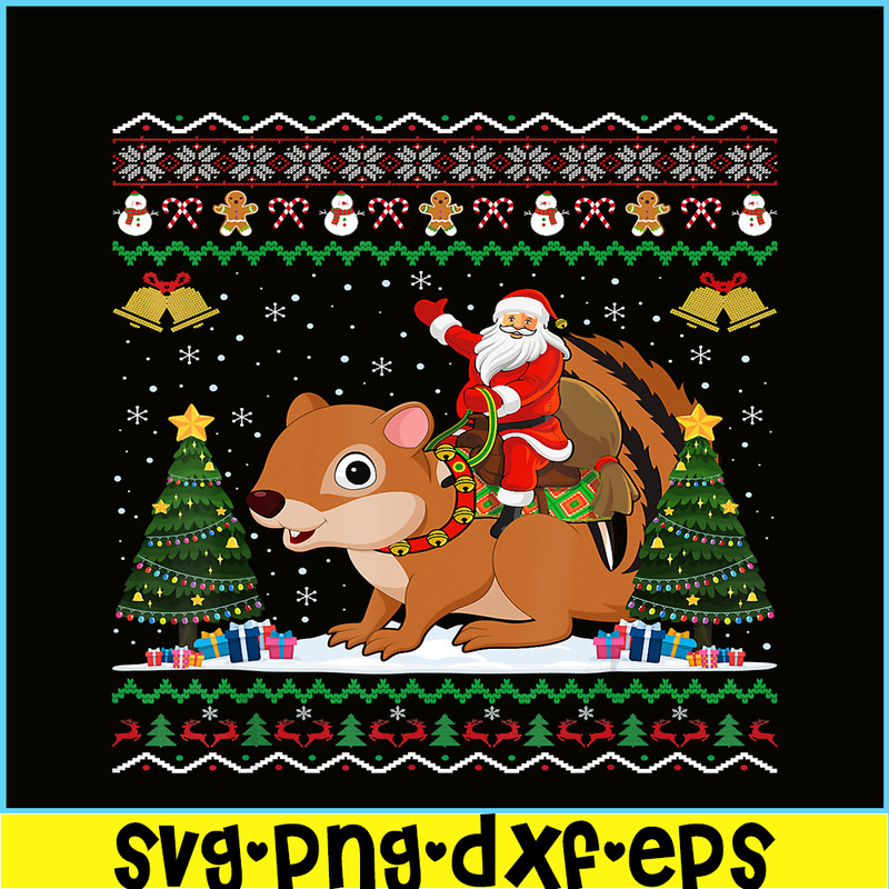 PNG141023132-Chipmunk Ugly Xmas Gift Santa Riding Chipmunk Christmas T-Shirt Png.png