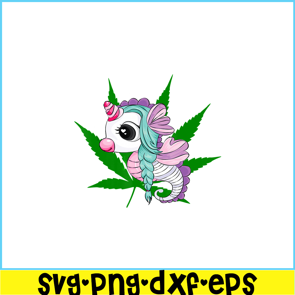 PNG14102352-Cute Christmas Tee Marijuana Weed Leaf Cool Seahorse Unicorn T-Shirt Png.png