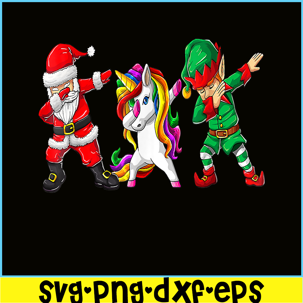 PNG14102353-Dabbing Santa Elf Unicorn Christmas Kids Boys Men Xmas Gifts T-Shirt Png.png