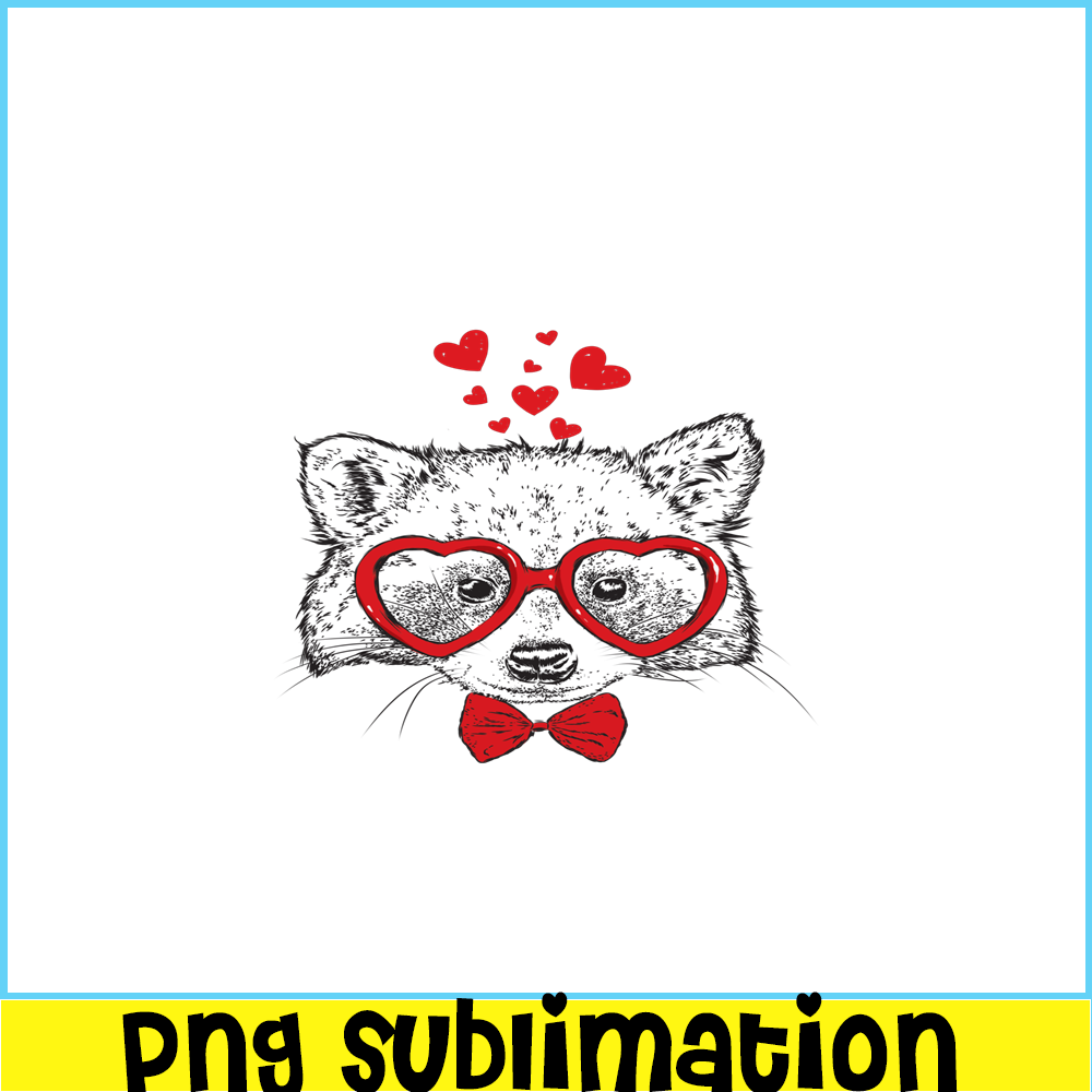 VLT21102348-Racoon Sunglasses PNG, Funny Valentine PNG, Valentine Holidays PNG.png