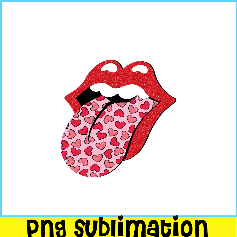 VLT21102350-Red Lips Tongue PNG, Sweet Valentine PNG, Valentine Holidays PNG.png