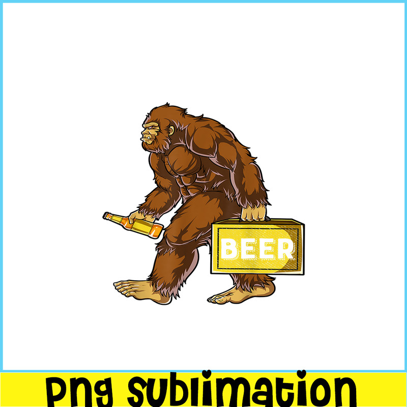 BEER28102312-Bigfoot with Beer PNG funny Sasquatch PNG Drinking Party PNG.png