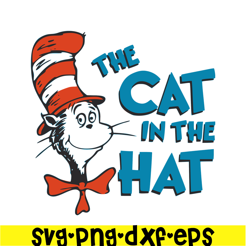 DS105122319-Cat in the hat Blue Text SVG, Dr Seuss SVG, Cat In The Hat SVG DS105122319.png