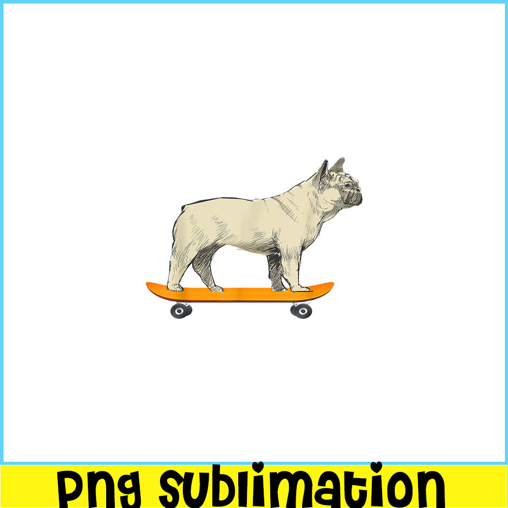HL161023151-Funny French Bulldog On Skateboard PNG, French Bulldog PNG, French Dog Artwork PNG.png