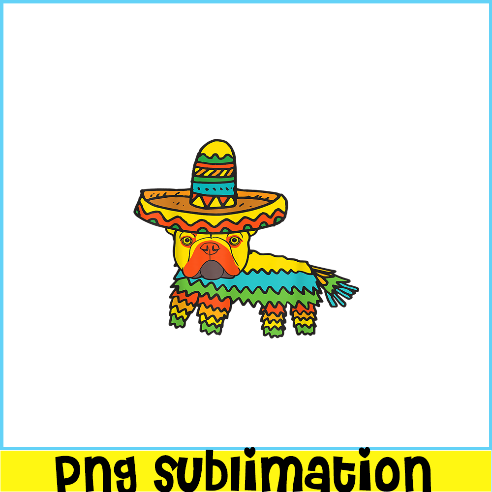 HL16102341-French Bulldog Cinco De Mayo PNG, Funny Pinata Dog PNG, Bulldog Mascot PNG.png