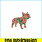 HL16102351-French Bulldog Flower PNG, Floral Frenchie Dog Silhouette PNG, Bulldog Mascot PNG.png