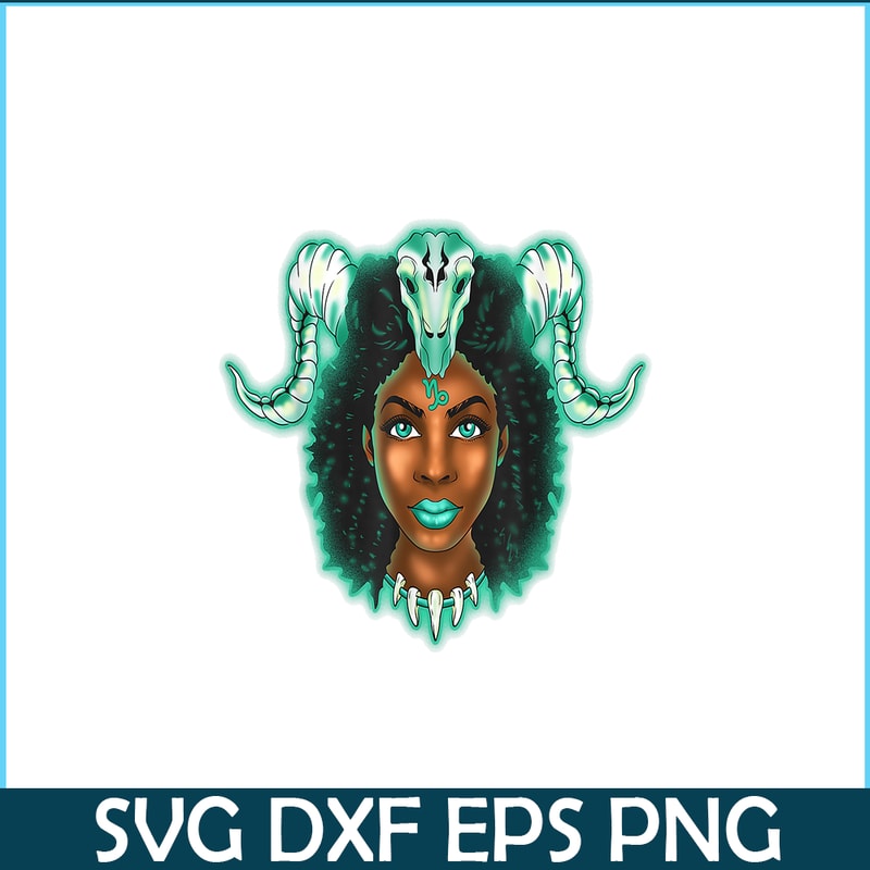 CPB28102347-Capricorn Zodiac PNG Black Girl PNG Magic Astrology Melanin PNG.png