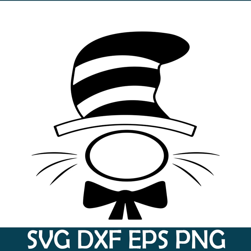 DS105122302-Cat in the black white hat Monogram SVG, Dr Seuss SVG, Cat in the Hat SVG DS105122302.png