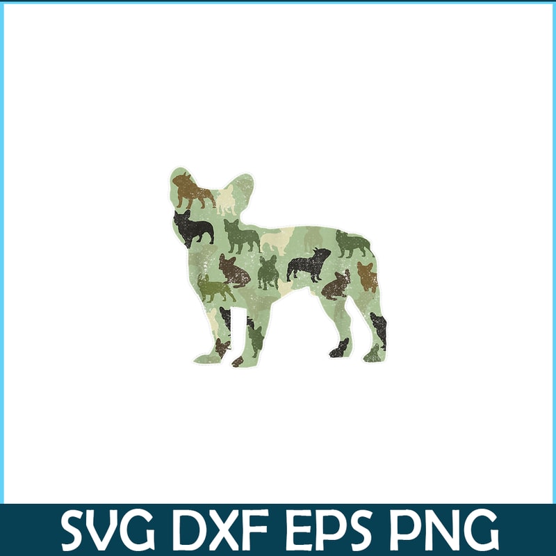 HL16102337-French Bulldog Camo PNG, Dog Camouflage PNG, Bulldog Mascot PNG.png
