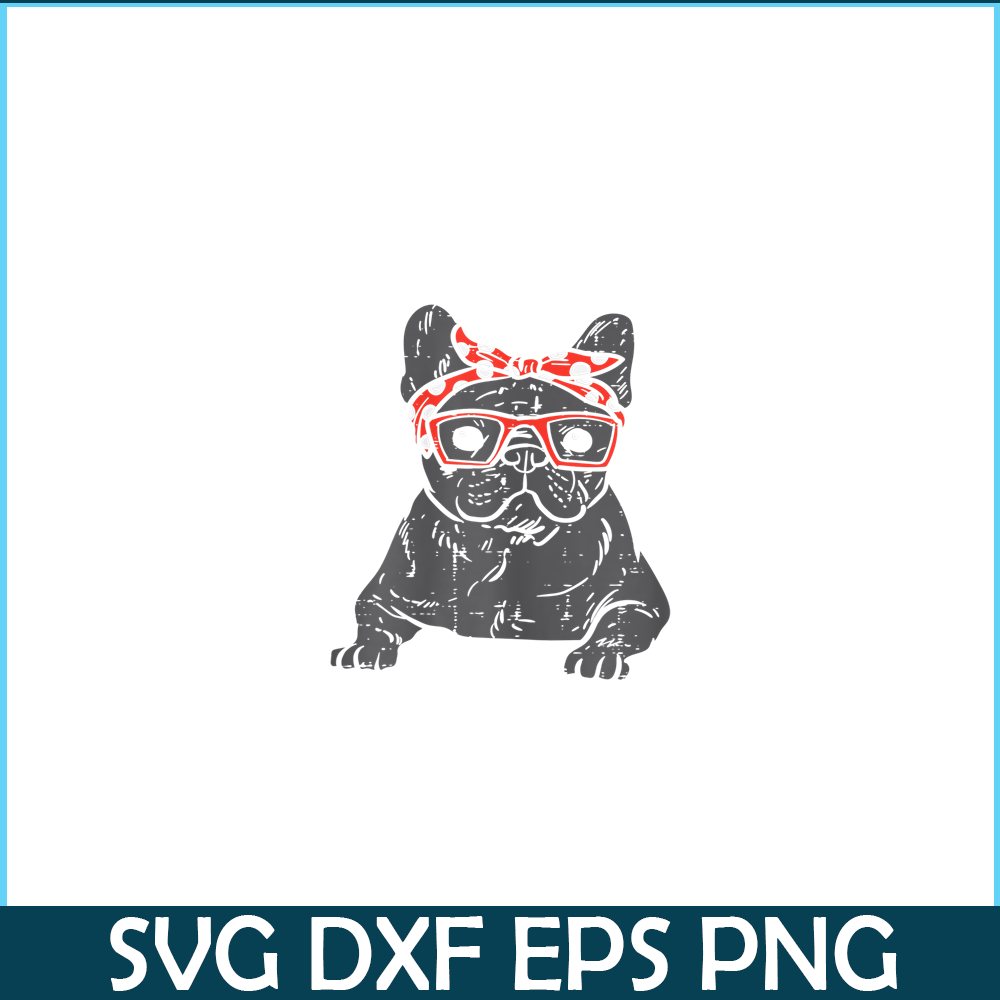 HL16102379-French Bulldog Polka Dot Headband PNG, Frenchie Dog Lover PNG, French Dog Artwork PNG.png