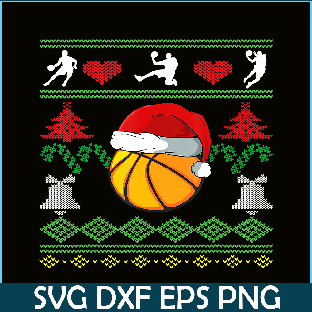 PNG14102385-Basketball Santa Hat Ugly Christmas Gift Xmas Boys Men T-Shirt Png.png